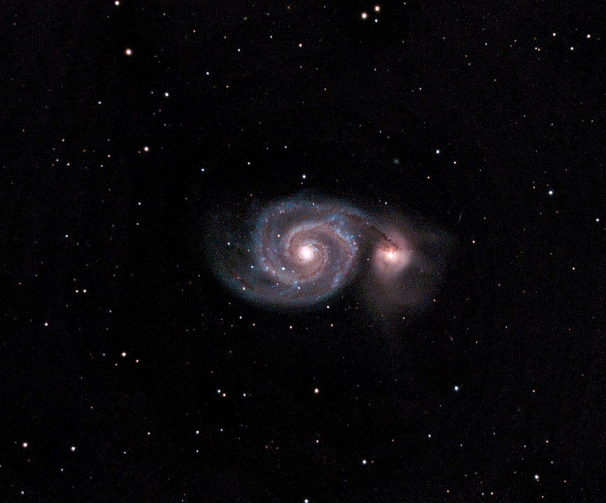 La galassia vortice M51a nella costellazione dei Canes Venatici