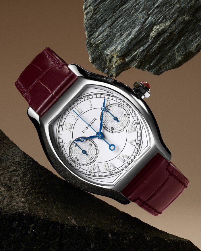 Cartier Privé Tortue Cronografo monopulsante, platino, £ 56.500